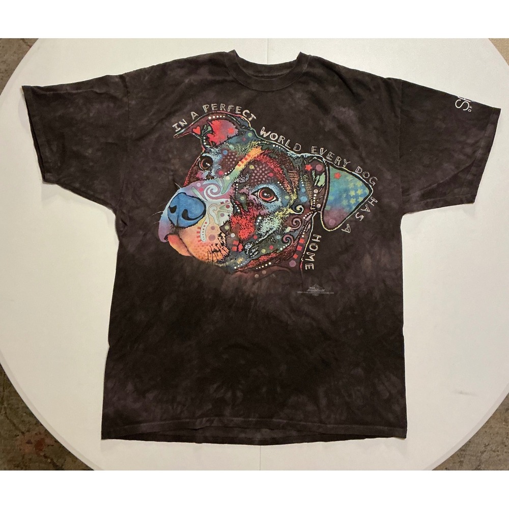 The Mountain x SCPA Dean Russo Pitbull Shirt Mens 2XL Tie Dye Animal Art